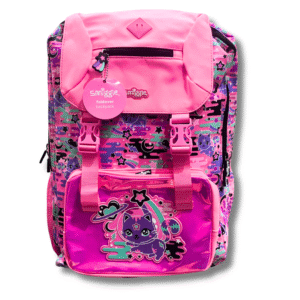 Smiggle Cosmic Kitty Pop Pink Foldover School Backpack (18 inch)