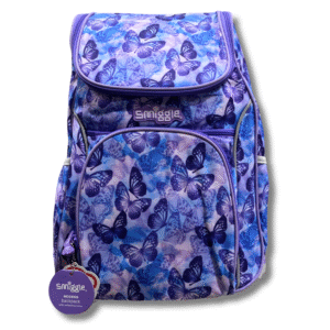 Smiggle Purple Butterfly Bloom Girls School Backpack (18-Inch)
