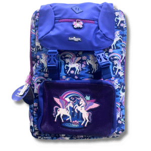 Smiggle Purple Magical Unicorn Waterfall Theme School Backpack (18 inch)