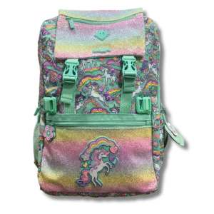 Smiggle Rainbow Unicorn Sparkle 18” Foldover School Backpack