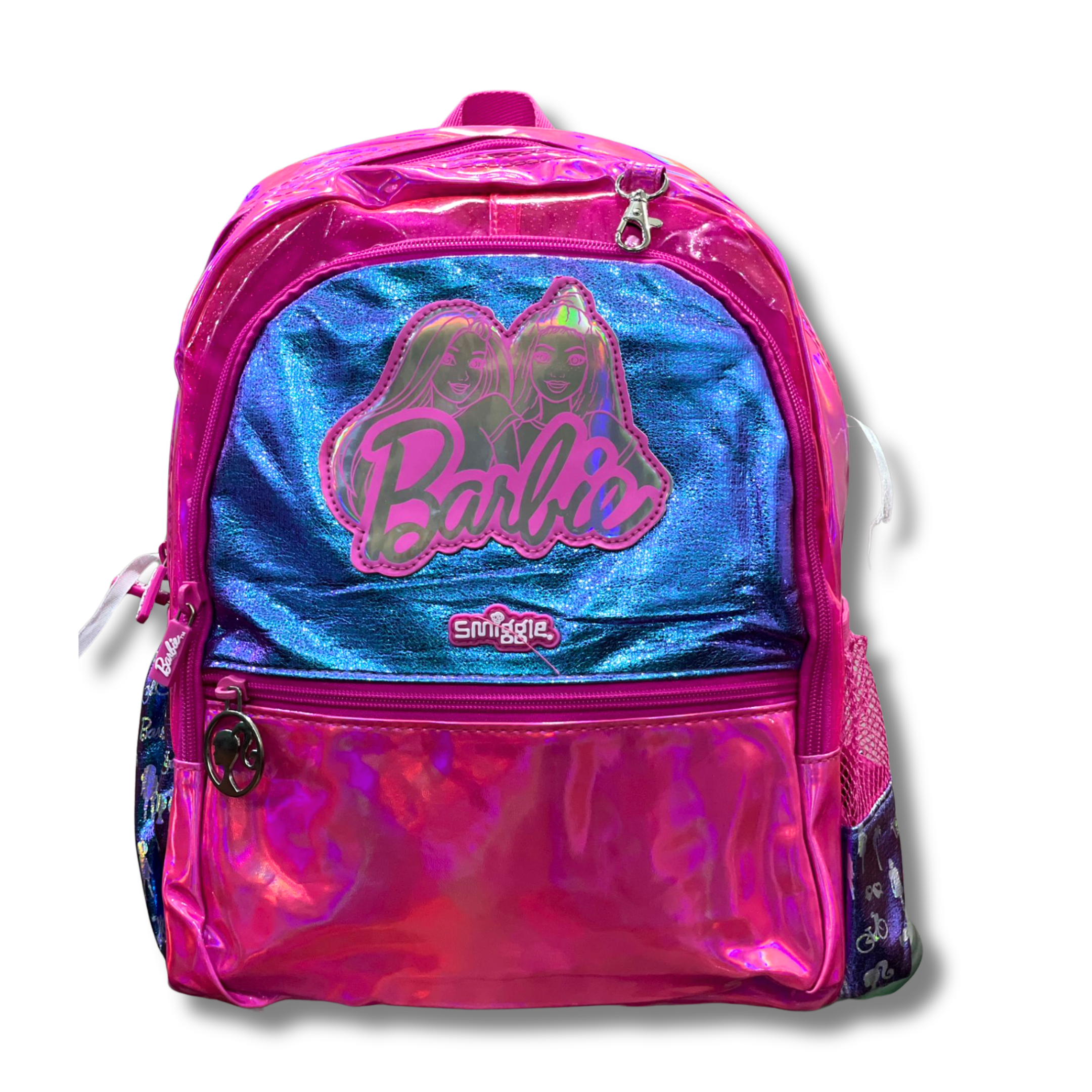 Smiggle Barbie Glam Shine Pink & Blue Backpack (14 inch)