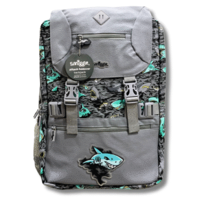 Smiggle Shark Attack Grey Boys School Backpack (18-Inch)