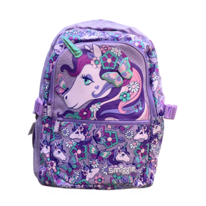 Smiggle Unicorn & Butterflies Purple School Backpack (18-Inch) – Girls