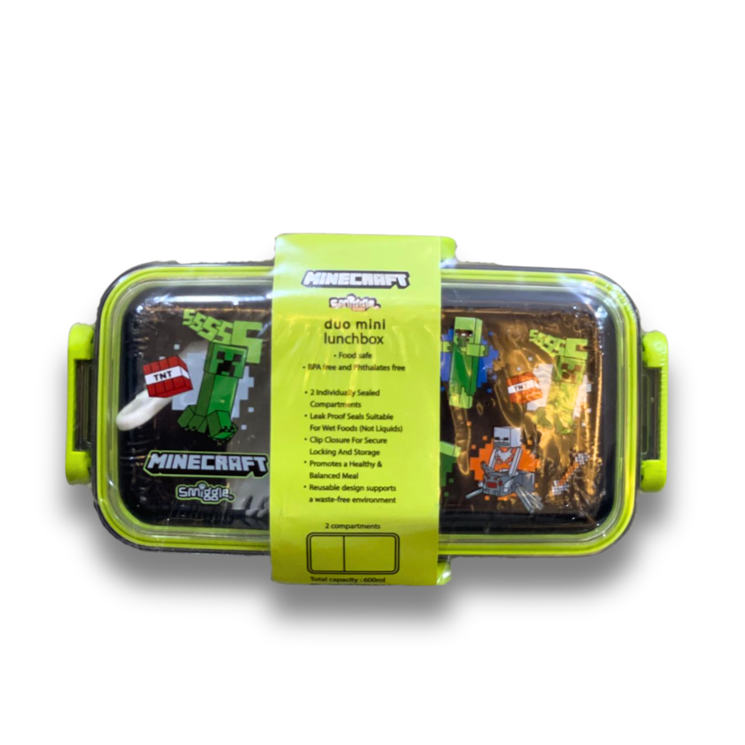Minecraft Duo Mini Lunch Box – 2 Compartments (Smiggle Edition)