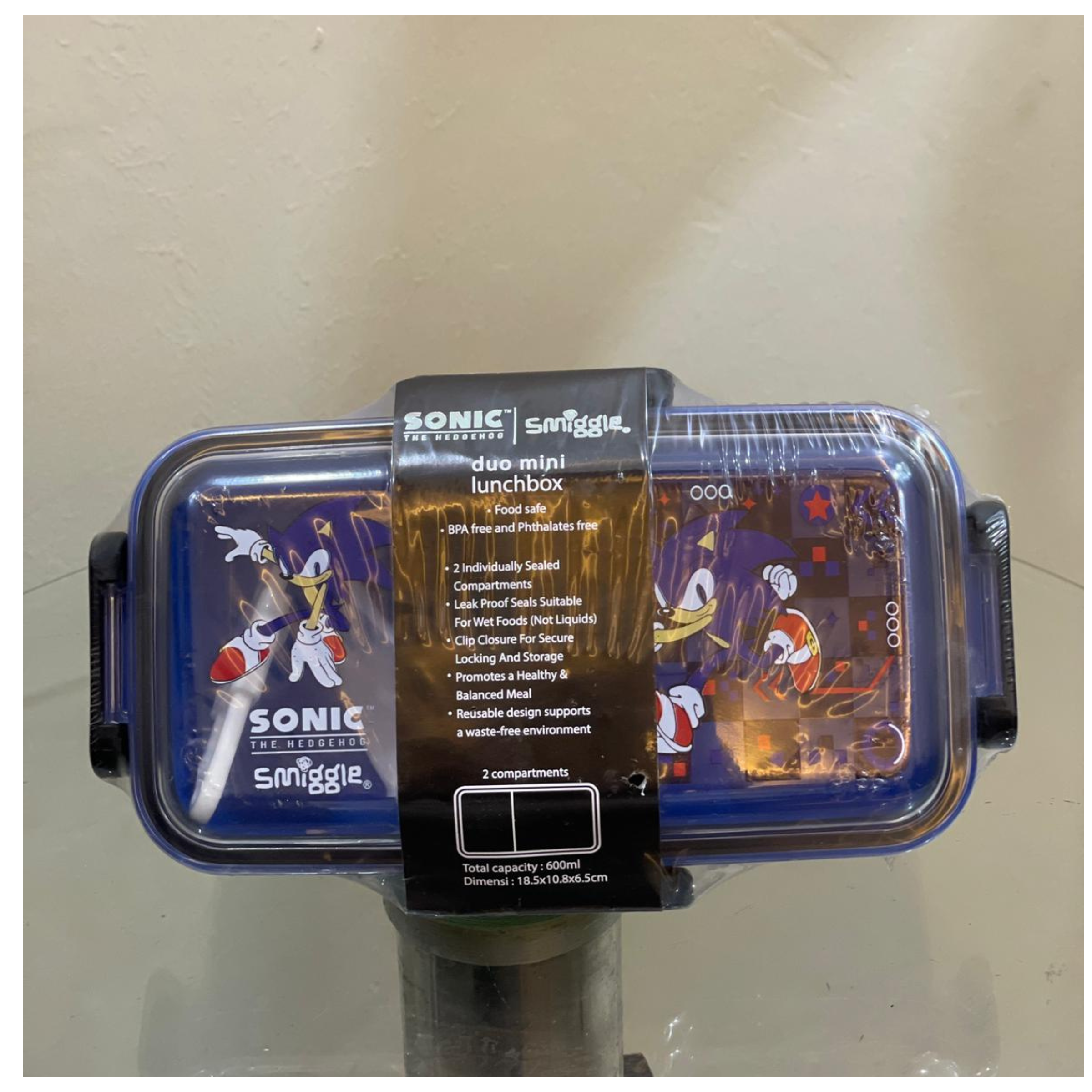Sonic Duo Mini Lunch Box – 2 Compartments (Smiggle Edition) - Image 2