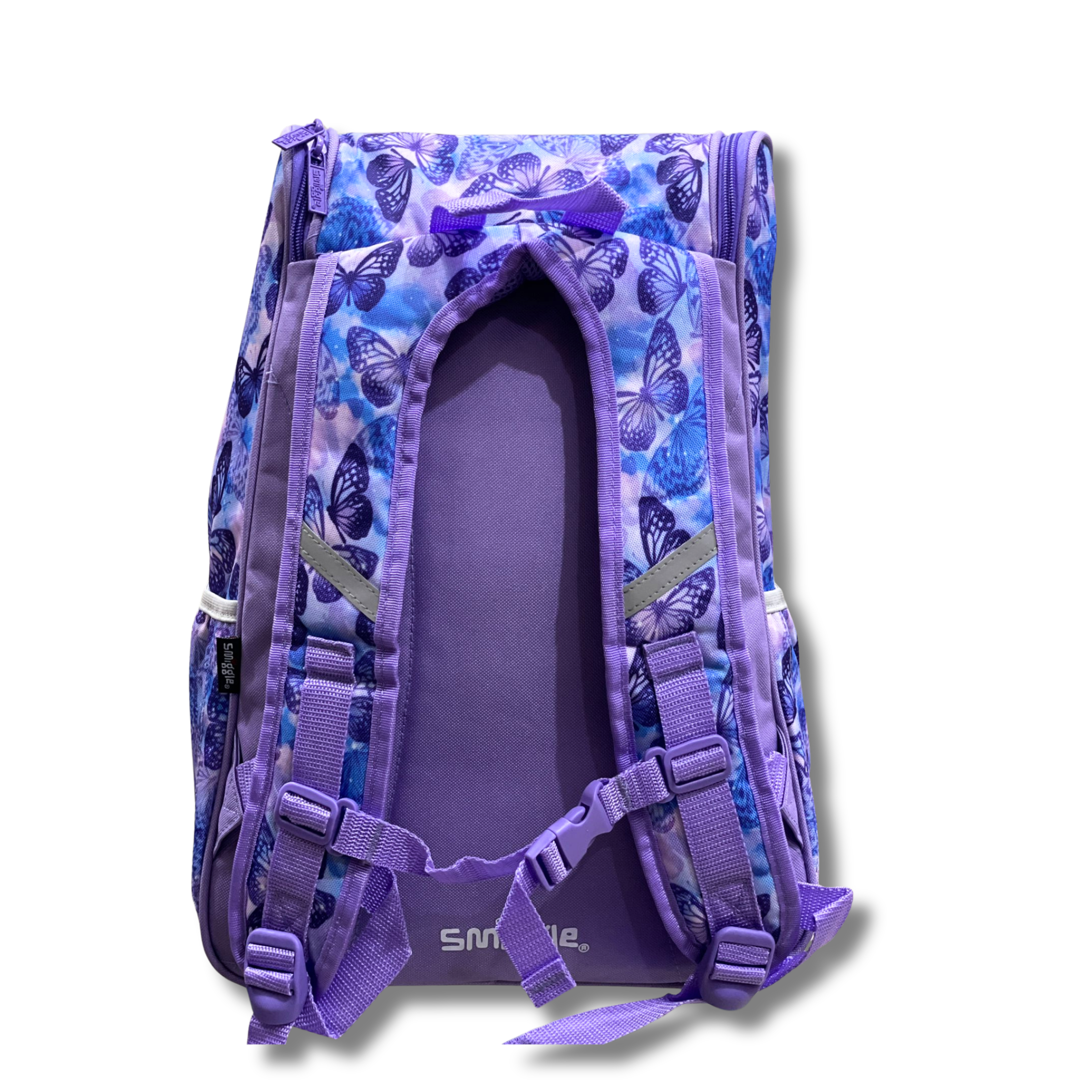 Smiggle Purple Butterfly Bloom Girls School Backpack (18-Inch) - Image 2