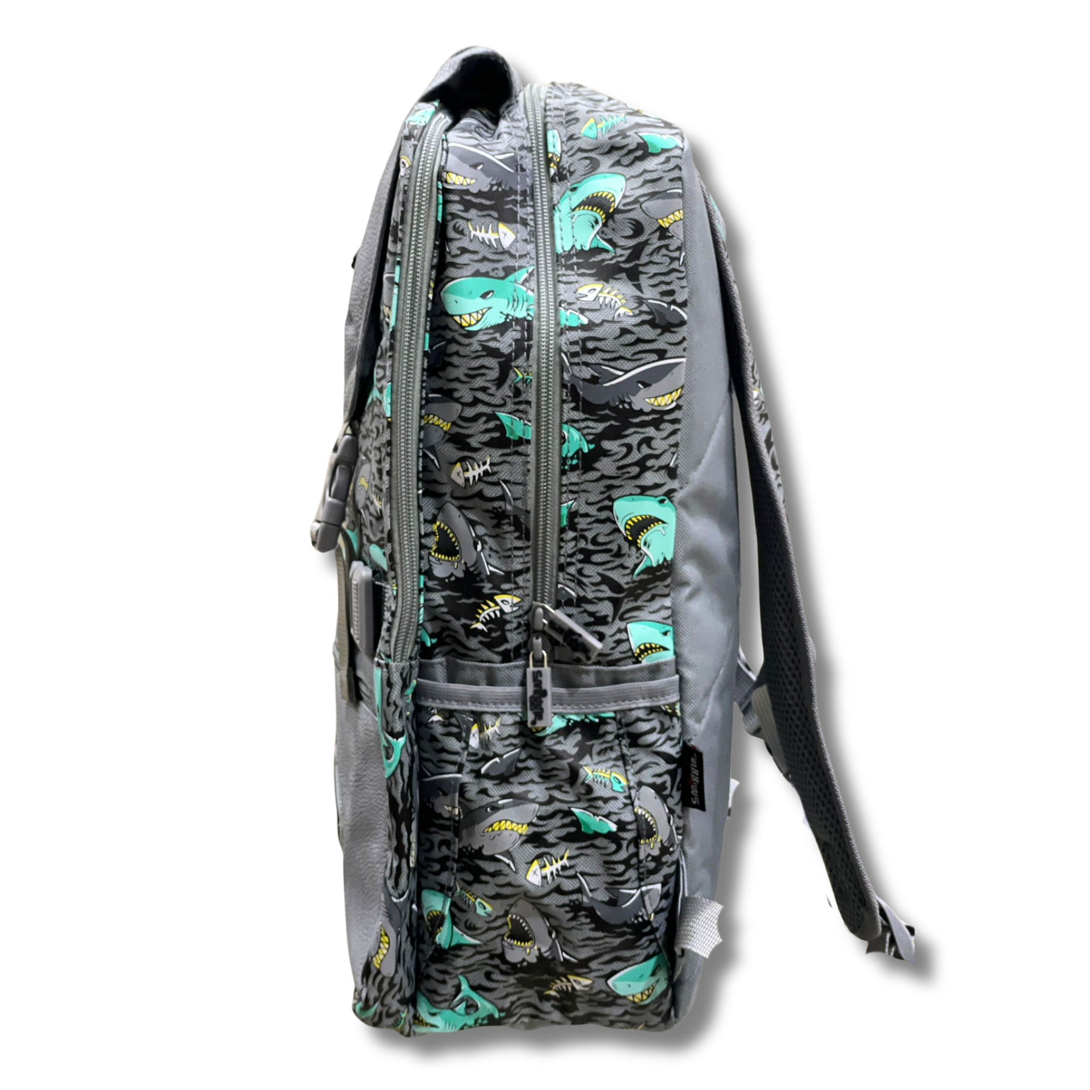 Smiggle Shark Attack Grey Boys School Backpack (18-Inch) - Image 3