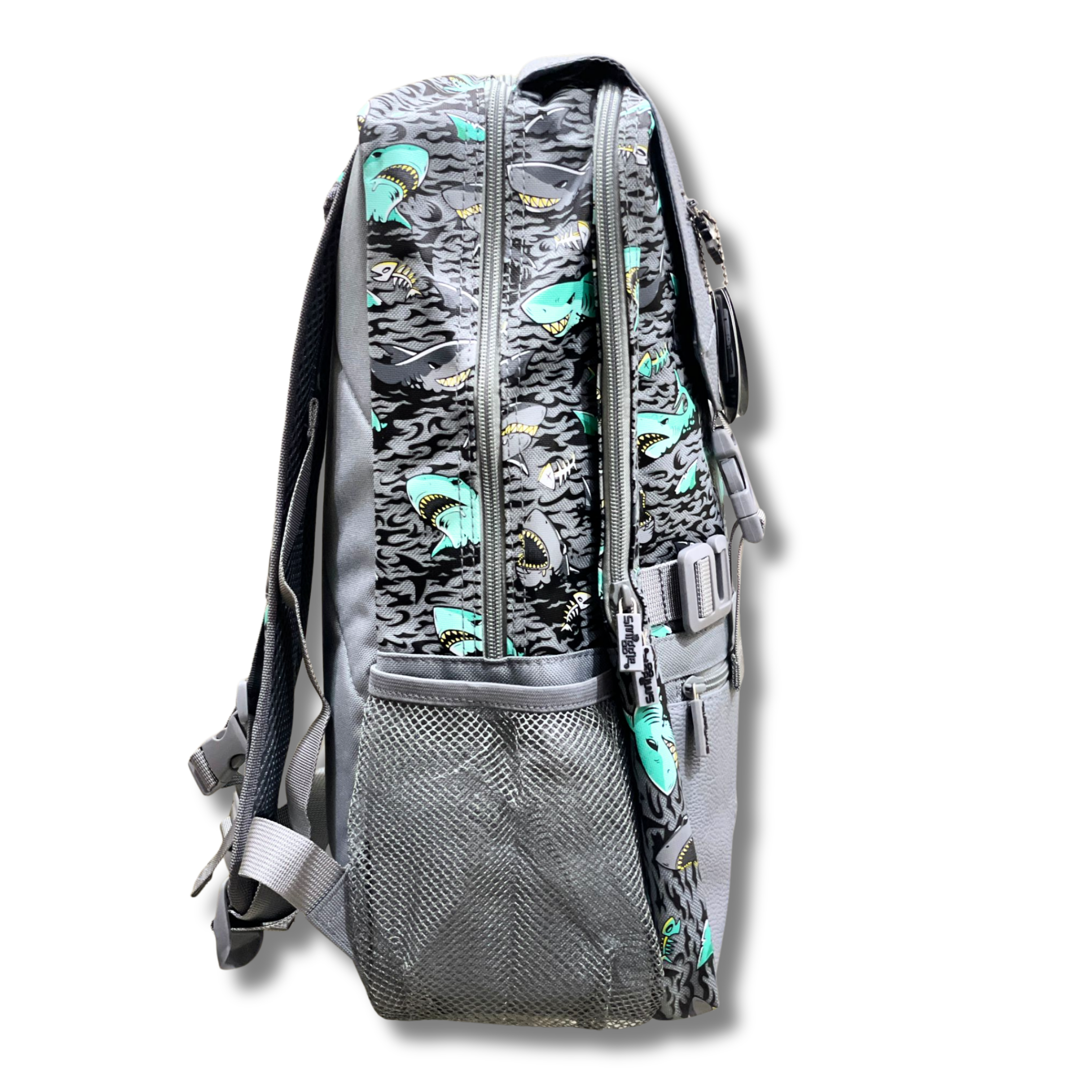 Smiggle Shark Attack Grey Boys School Backpack (18-Inch) - Image 4