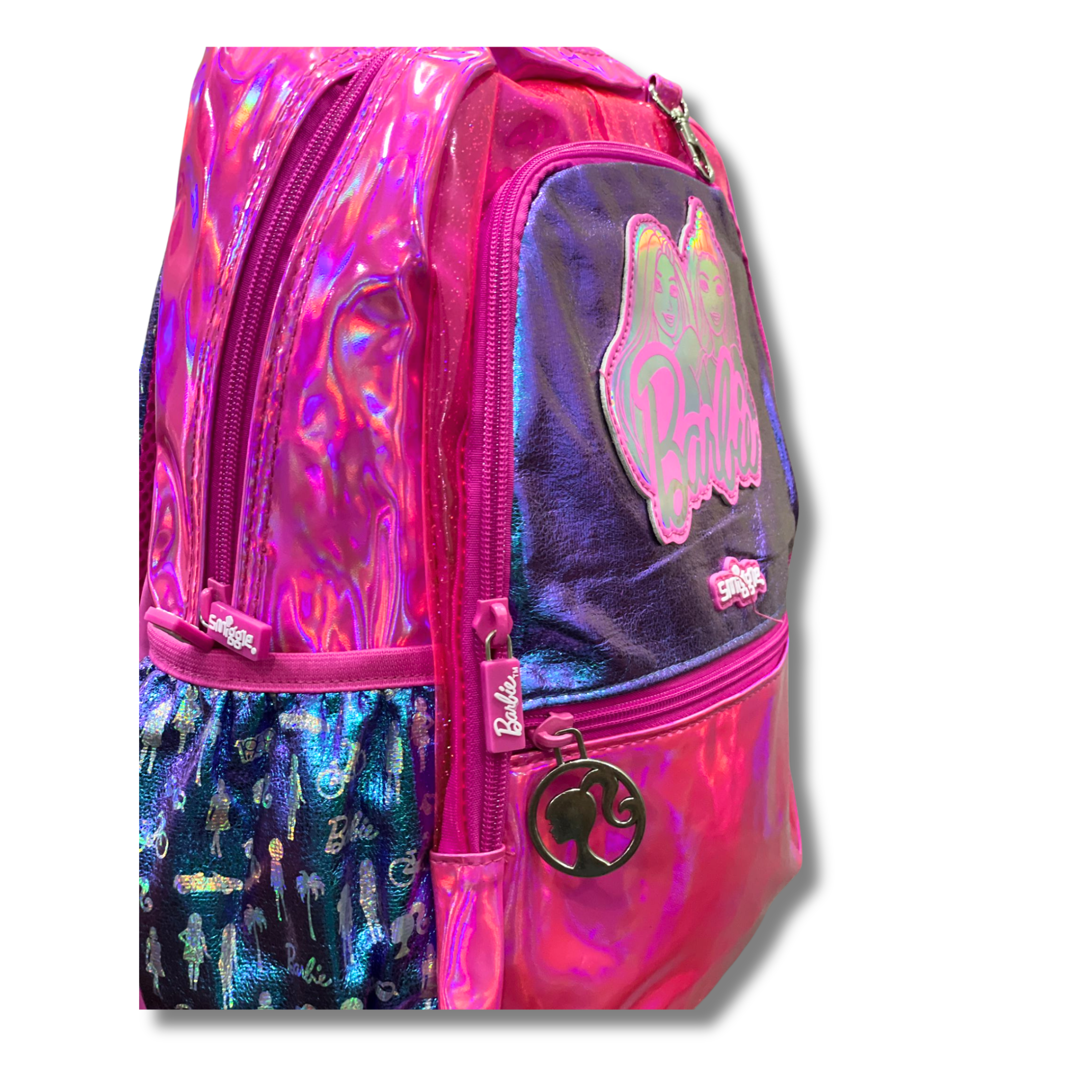 Smiggle Barbie Glam Shine Pink & Blue Backpack (14 inch) - Image 5