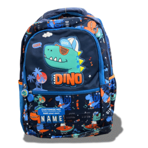 Vest 17" Cool Dino School Bag – 3D Patch | Custom Name Tag | Boys' Adventure Design