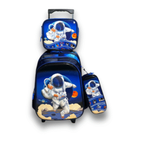 16 Inch Astronaut Trolley School Bag Set for Boys – Grade 1 till 3 | Includes Lunch Box & Pencil Case