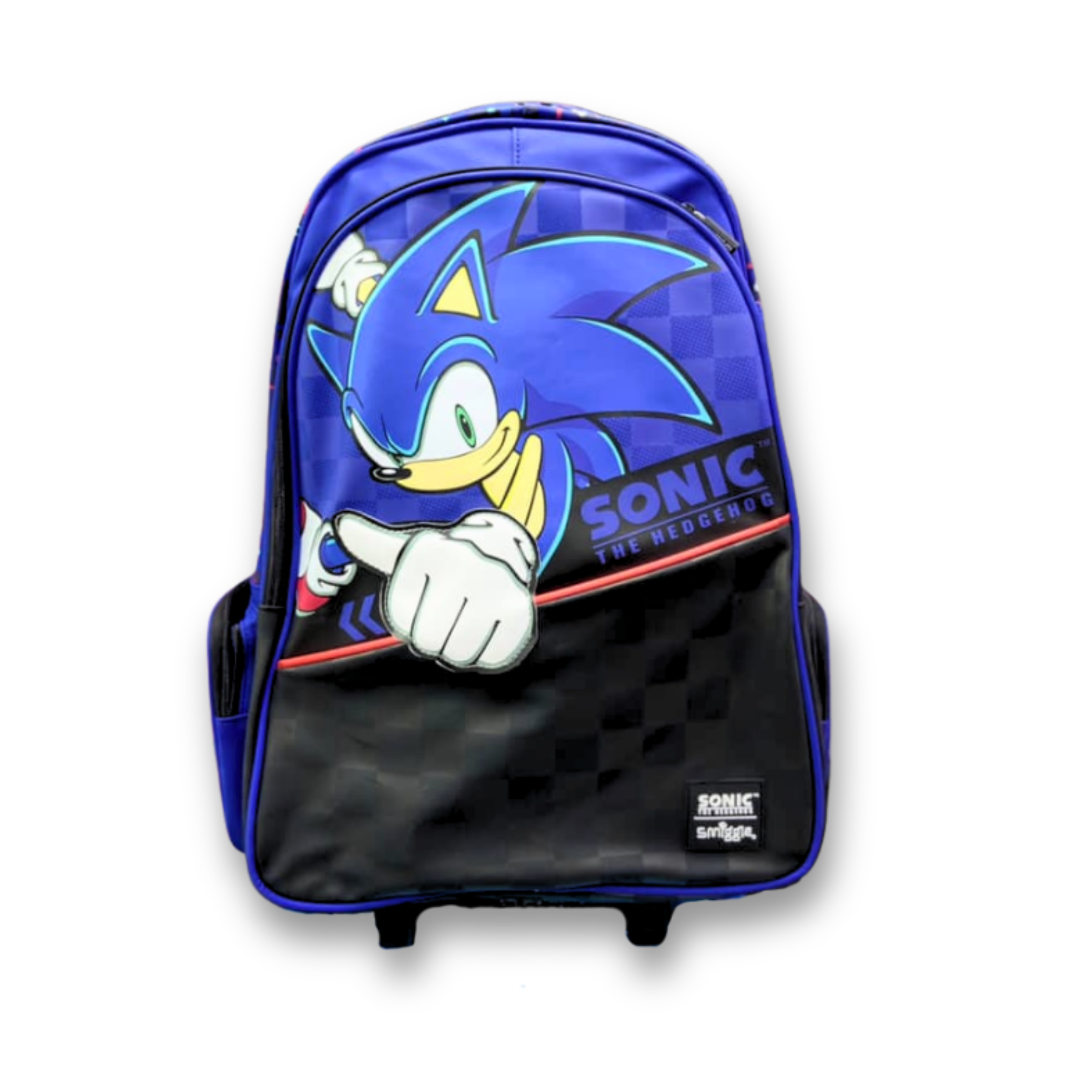 Original Smiggle Sonic the Hedgehog Trolley Bag – 20 Inch | Grade 1–5 School & Travel Rolling Backpack