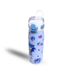 Kids Cartoon Print Stainless Steel Water Bottle – 700ml | Flip-Top Straw Lid