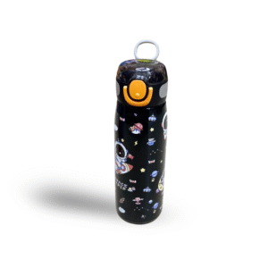 Kids Astronaut Stainless Steel Water Bottle – 700ml | Flip-Top Straw Lid