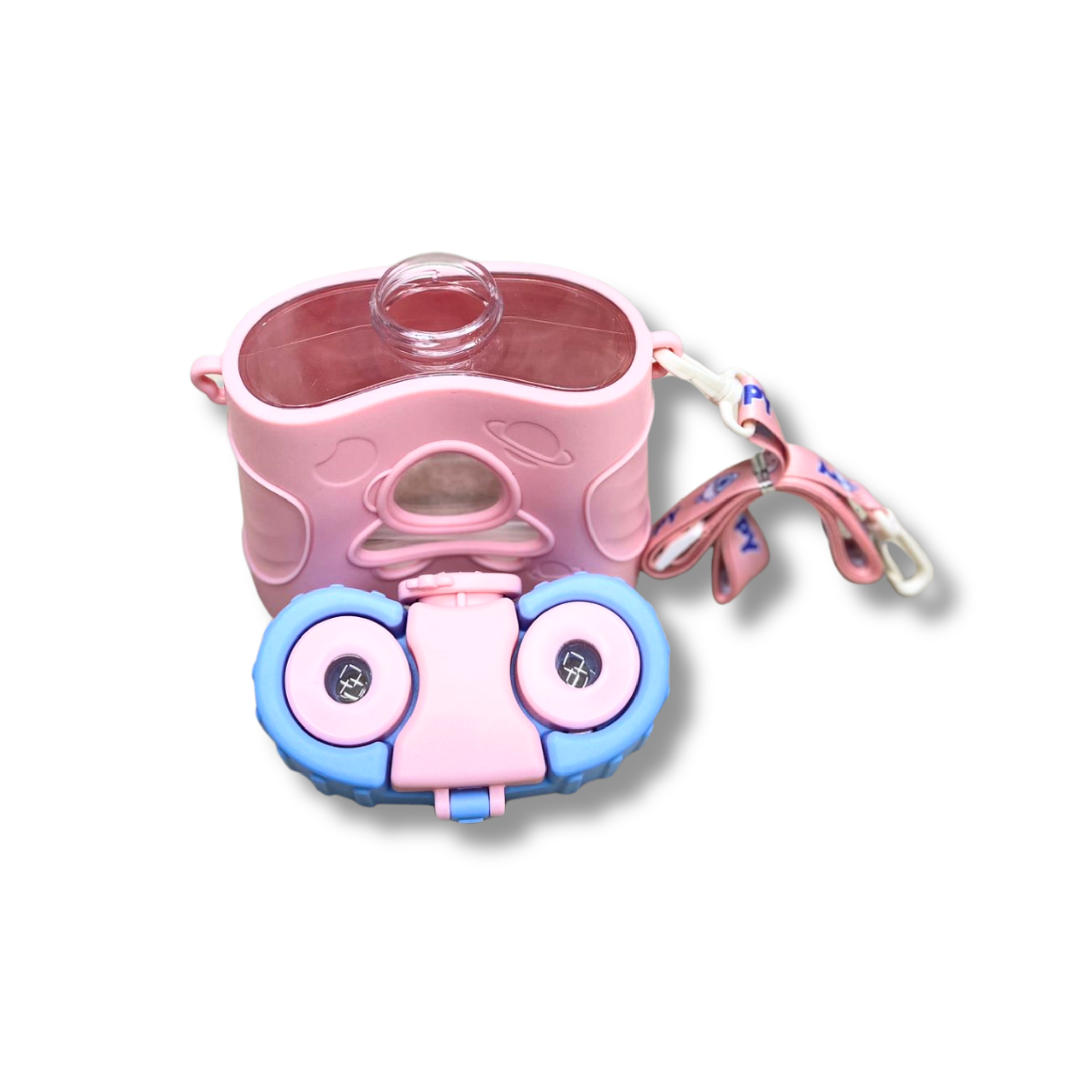 Kids Cartoon Camera Style Water Bottle – 350ml | Straw Lid - Image 3