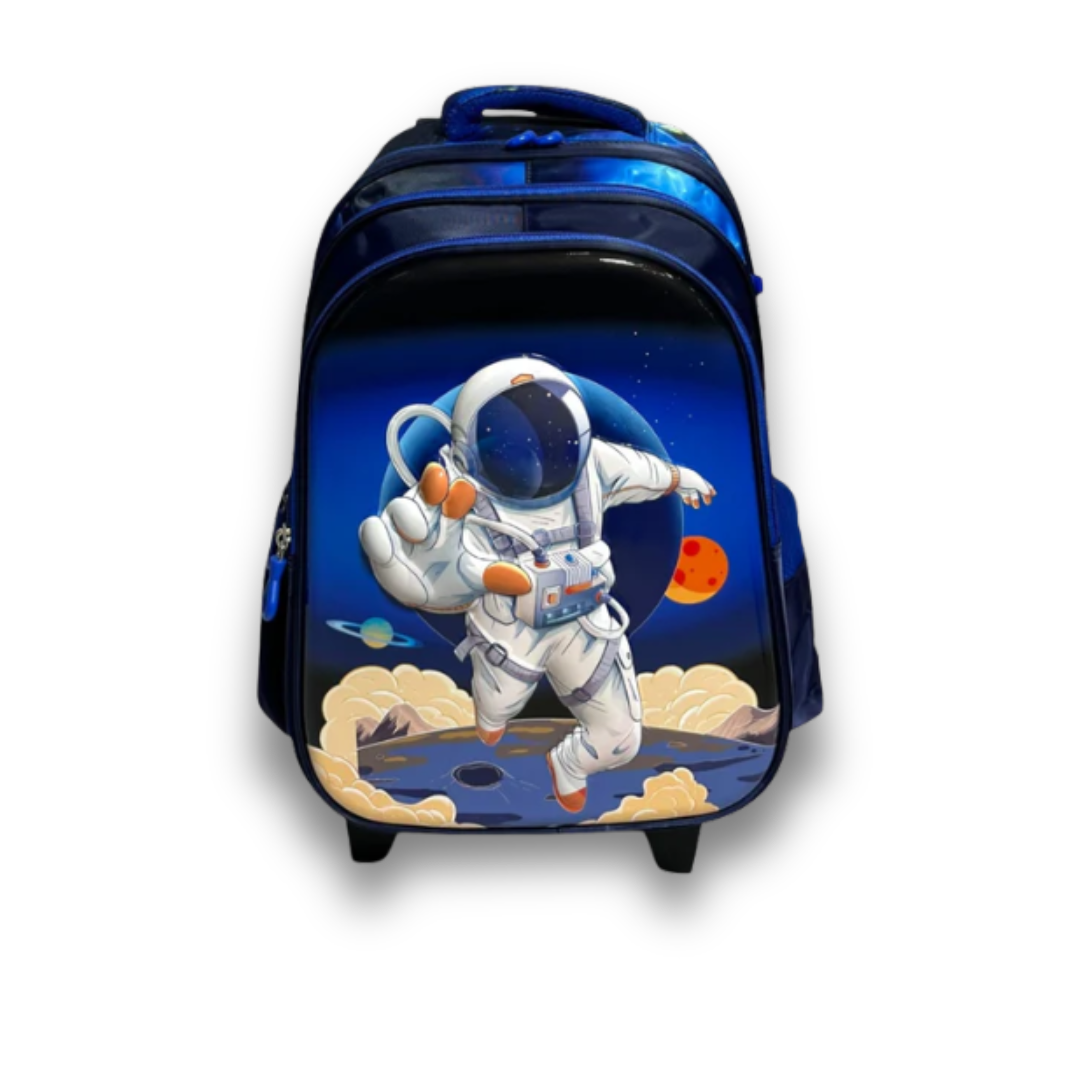 16 Inch Astronaut Trolley School Bag Set for Boys – Grade 1 till 3 | Includes Lunch Box & Pencil Case - Image 2