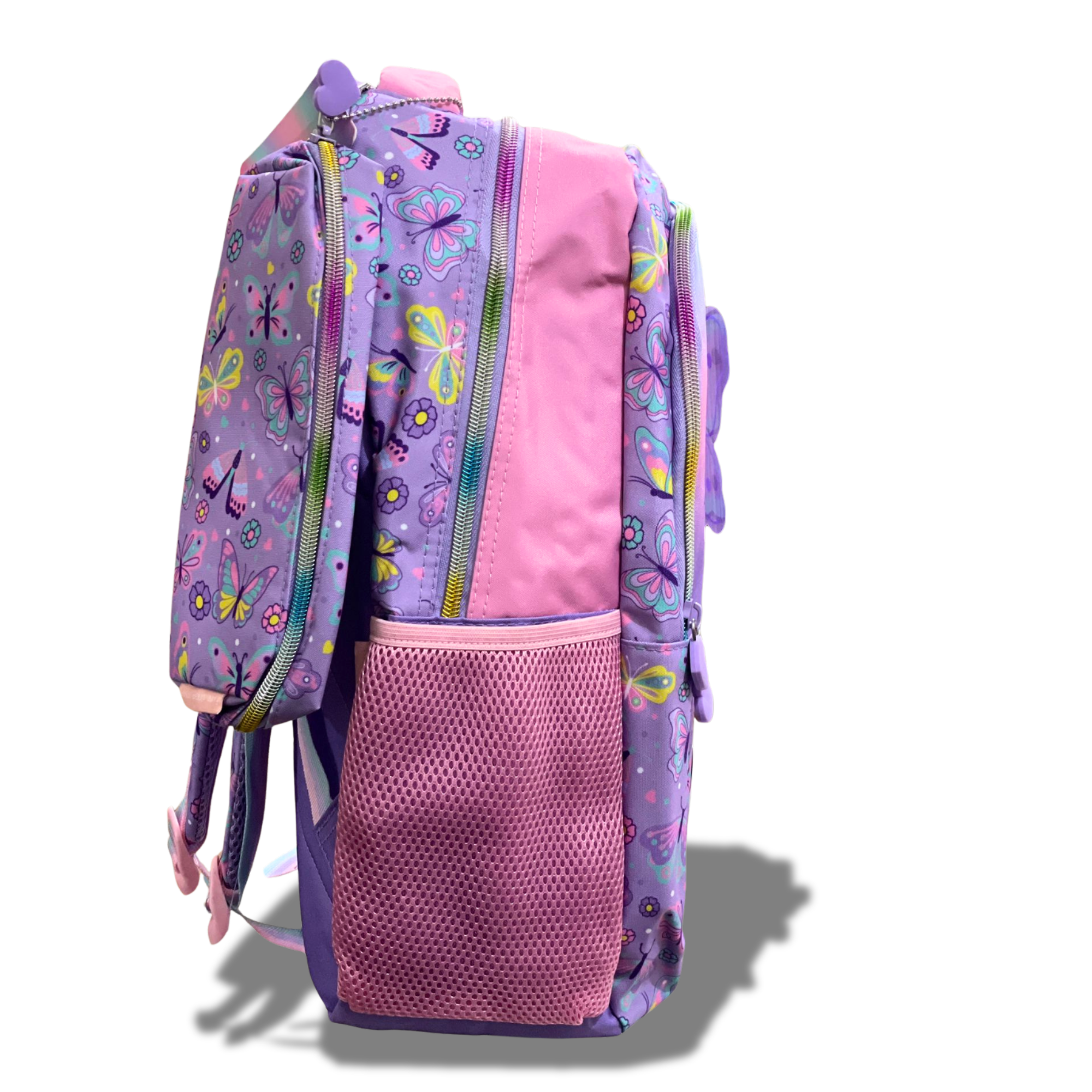 Vest 17" Butterfly Bloom School Bag – Glitter Wings | Custom Name Tag | Pastel Design - Image 3