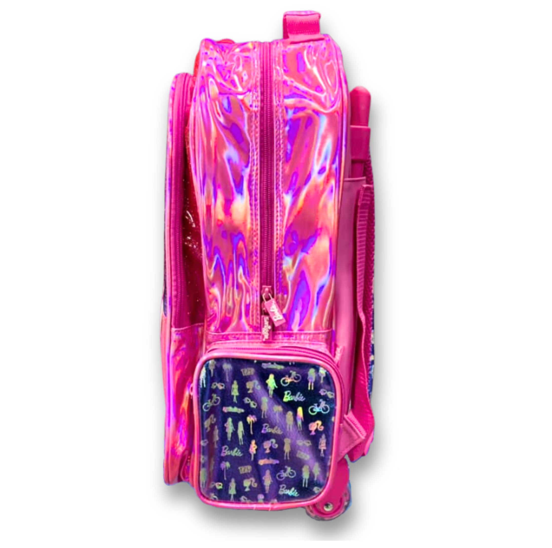 Original Smiggle Barbie Holographic Trolley Bag – 20 Inch | Grade 1–5 School & Travel Rolling Backpack - Image 3