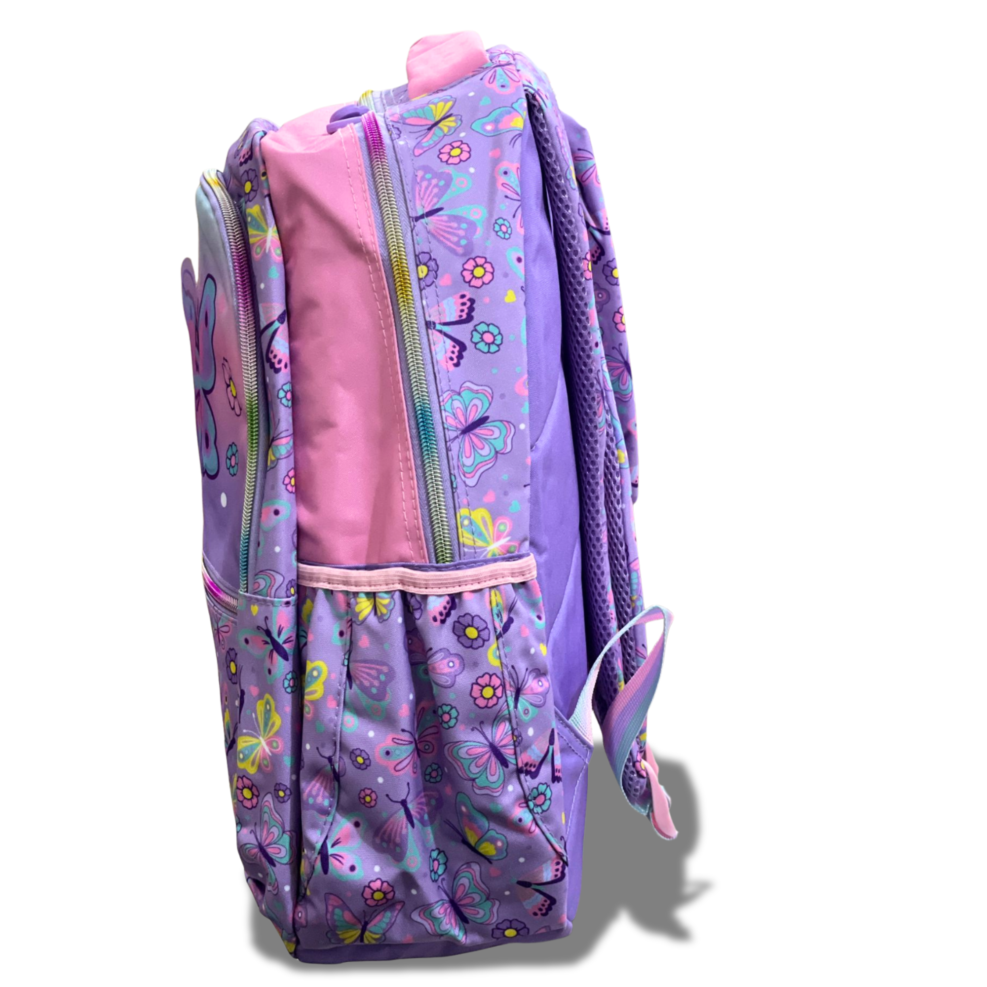 Vest 17" Butterfly Bloom School Bag – Glitter Wings | Custom Name Tag | Pastel Design - Image 4