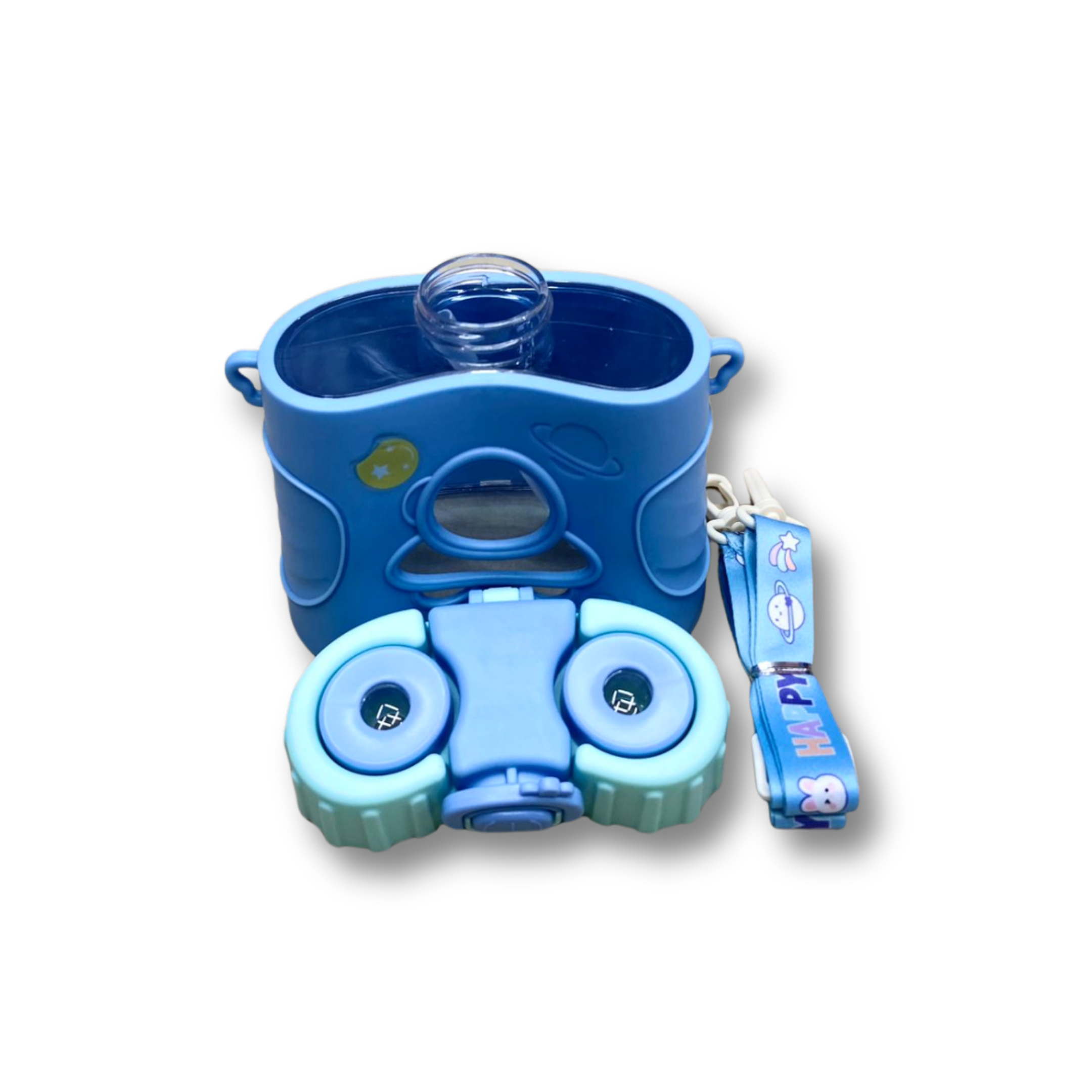 Kids Cartoon Camera Style Water Bottle – 350ml | Straw Lid - Image 2