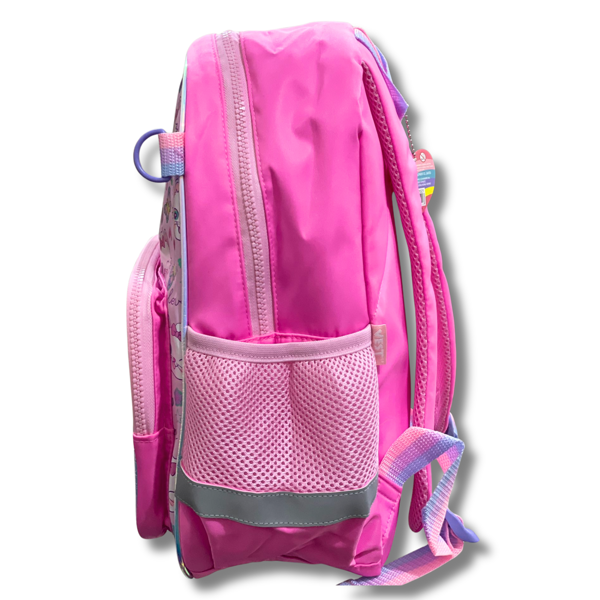 Vest 14" Love Cats Glitter Backpack – Sequin Bow | Custom Name Tag | Nursery–KG Girls - Image 4